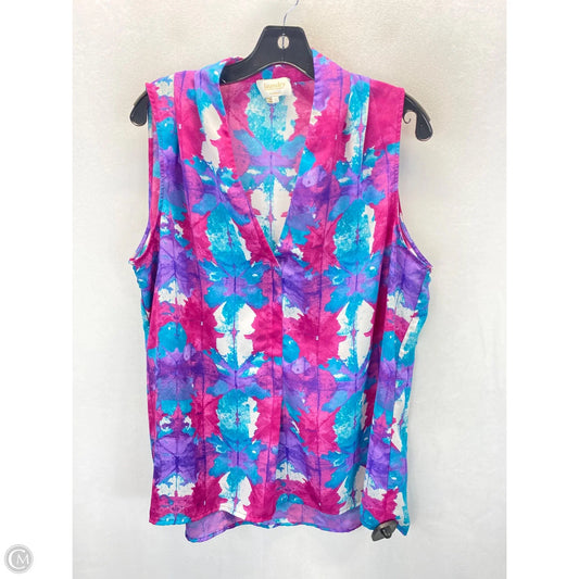 Top Sleeveless By Laundry In Pink & Purple, Size: L
