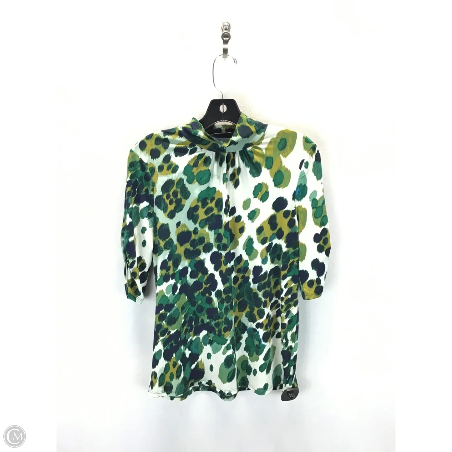 Top 3/4 Sleeve By New York And Co In Green & White, Size: S