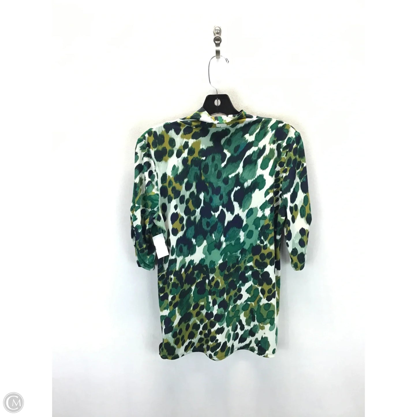 Top 3/4 Sleeve By New York And Co In Green & White, Size: S