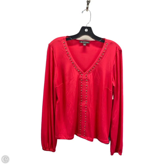 Top Long Sleeve By Inc In Gold & Pink, Size: S