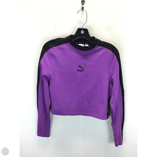 Athletic Top Long Sleeve Crewneck By Puma In Black & Purple, Size: Xl