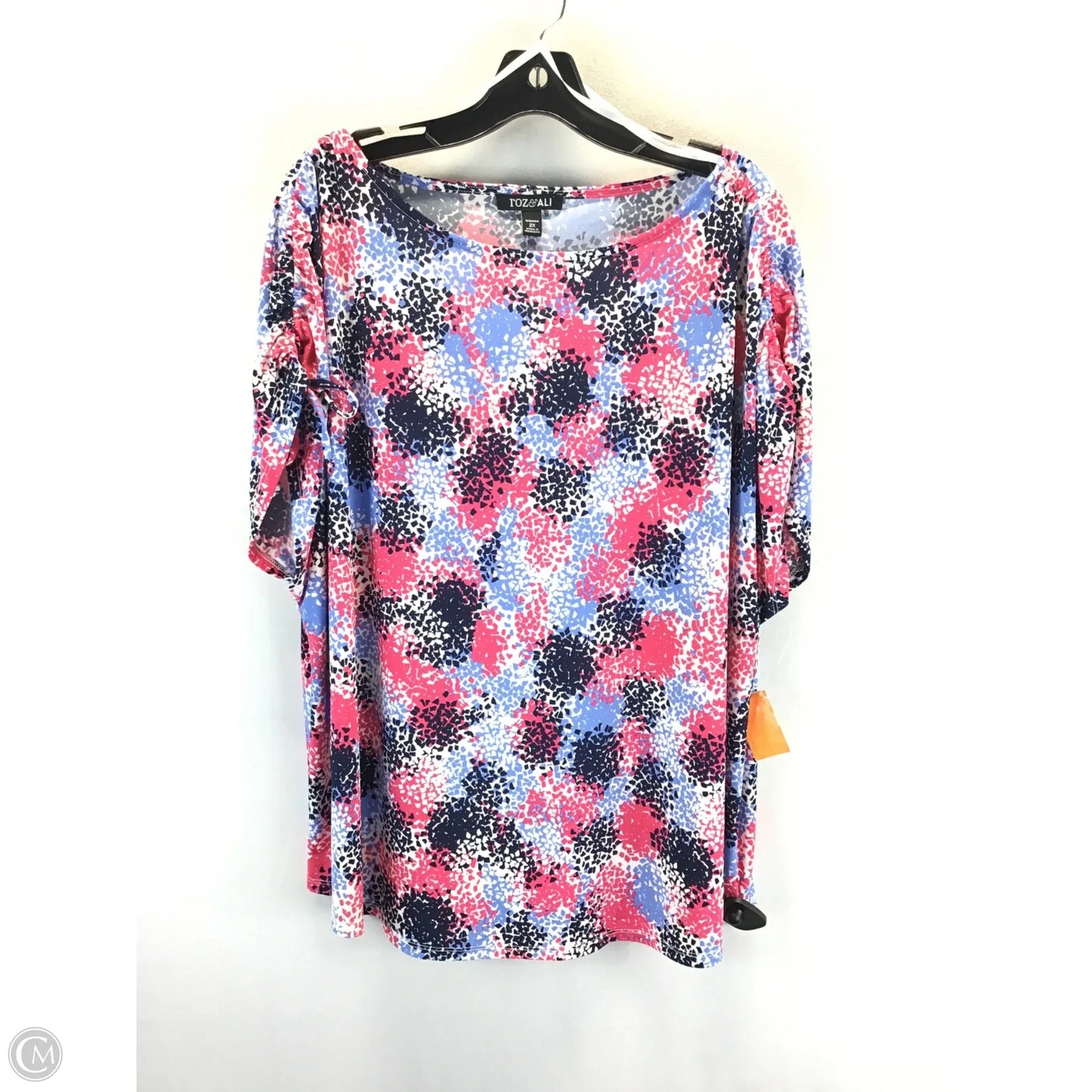 Top Short Sleeve By Roz And Ali In Mauve, Size: 2x