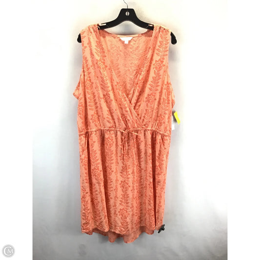Dress Casual Midi By Time And Tru In Peach, Size: 2x