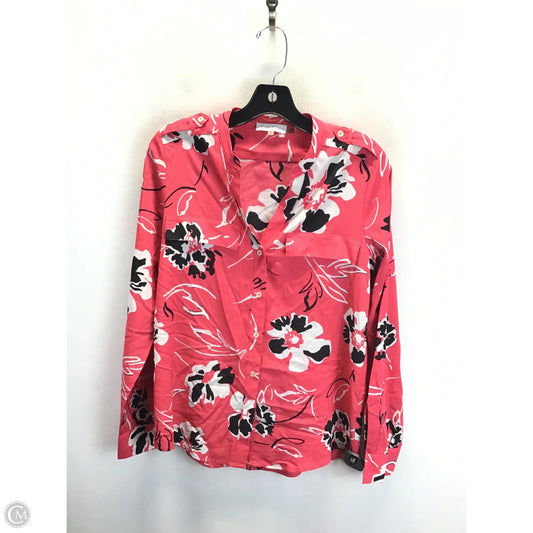 Top Long Sleeve By Calvin Klein In Floral Print, Size: S