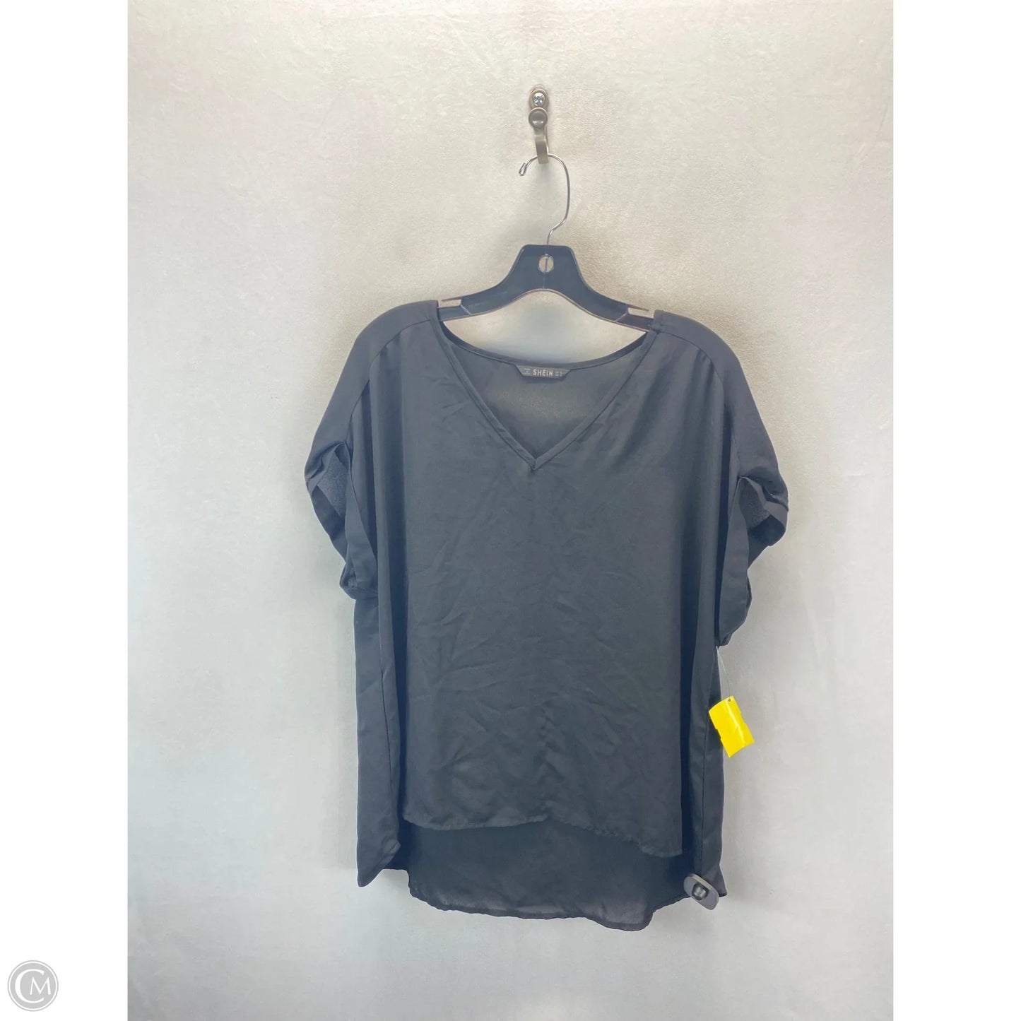 Top Short Sleeve By Shein In Black, Size: Xl