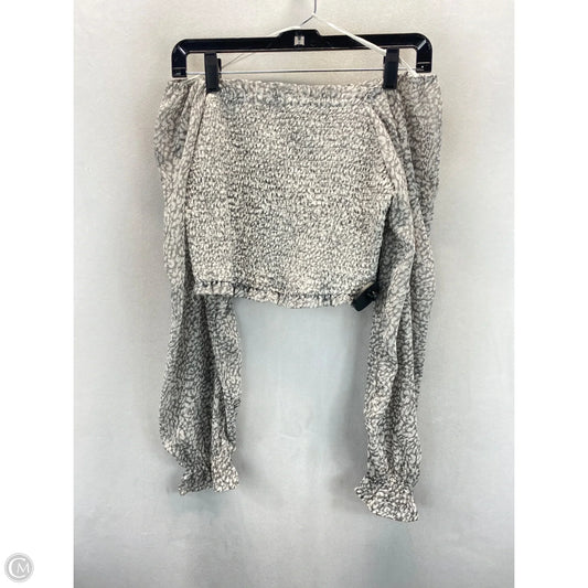 Top Long Sleeve By Japna In Grey, Size: L