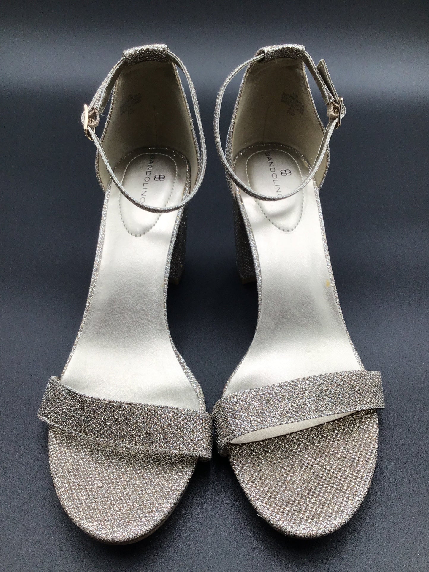 Gold Sandals Heels Block Bandolino, Size 11