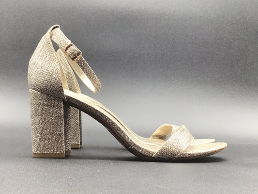 Gold Sandals Heels Block Bandolino, Size 11