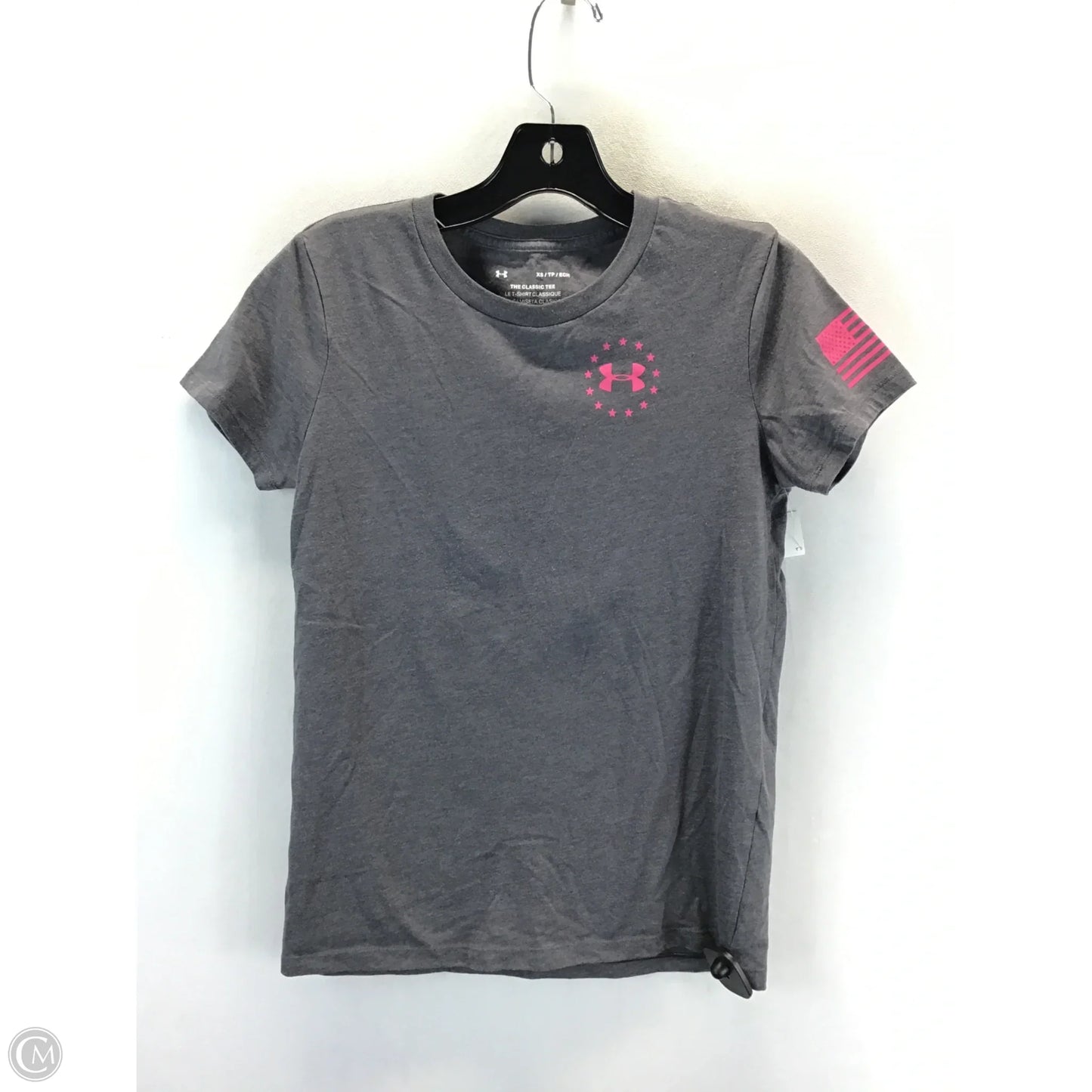 Athletic Shirt By Under Armour In Grey & Pink, Size: Xs