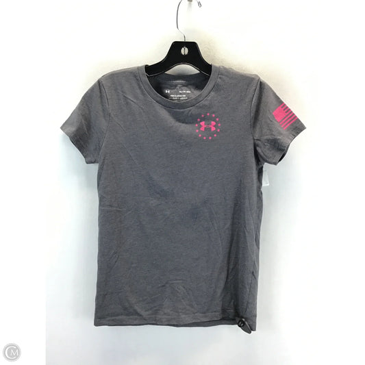 Athletic Shirt By Under Armour In Grey & Pink, Size: Xs