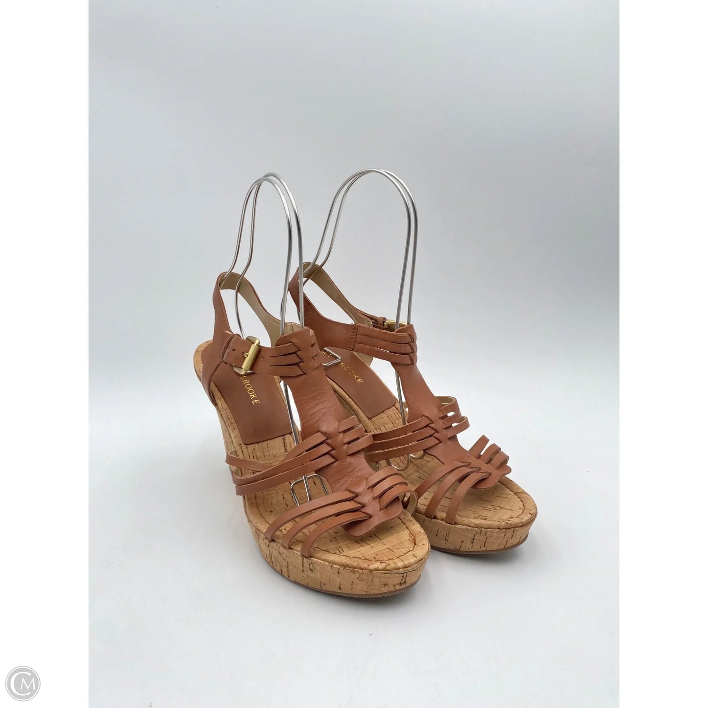 Sandals Heels Wedge By Audrey Brooke In Tan, Size: 9.5