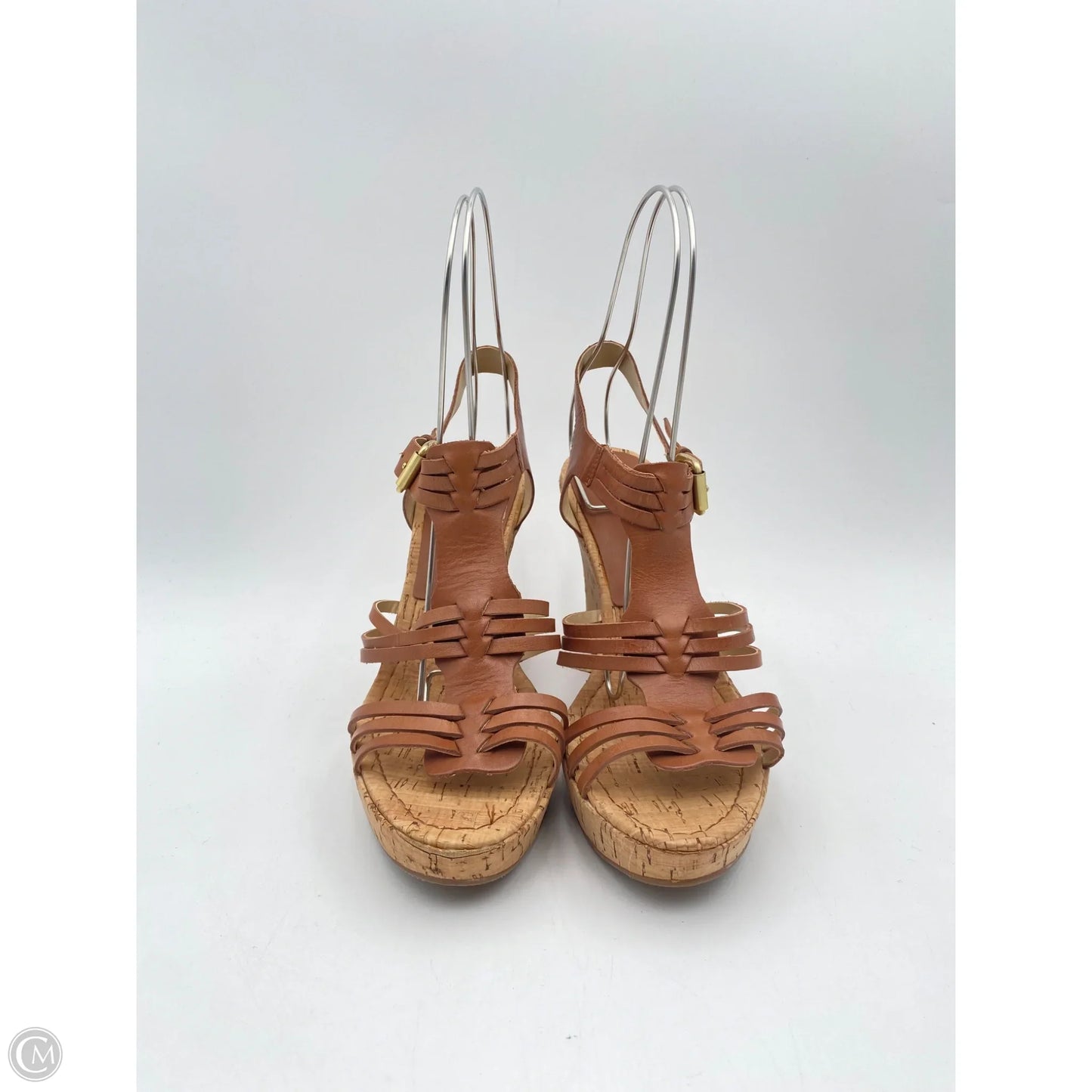 Sandals Heels Wedge By Audrey Brooke In Tan, Size: 9.5