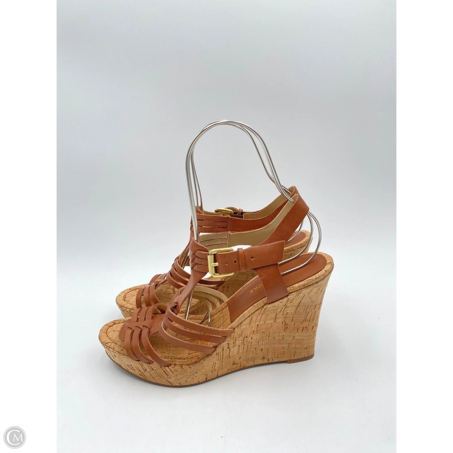 Sandals Heels Wedge By Audrey Brooke In Tan, Size: 9.5