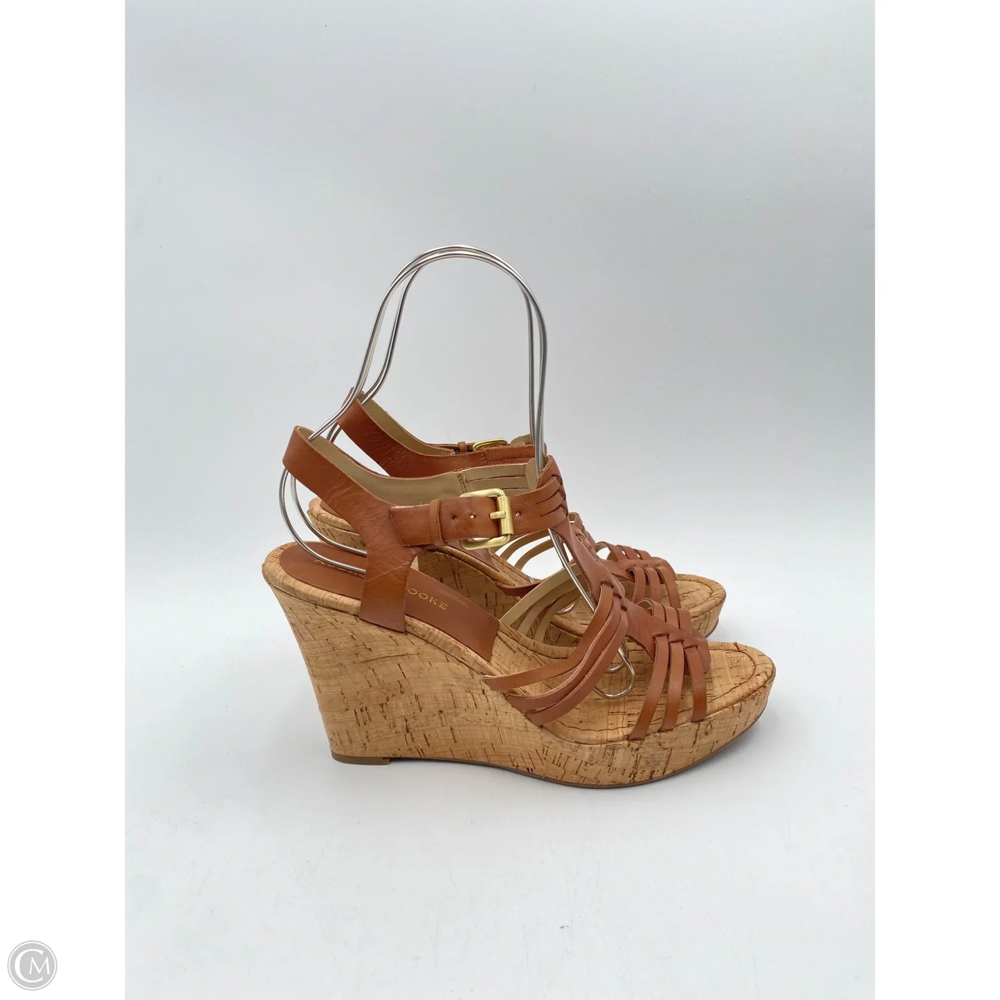 Sandals Heels Wedge By Audrey Brooke In Tan, Size: 9.5