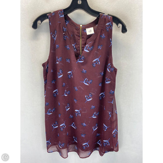 Top Sleeveless By Cabi In Maroon, Size: S