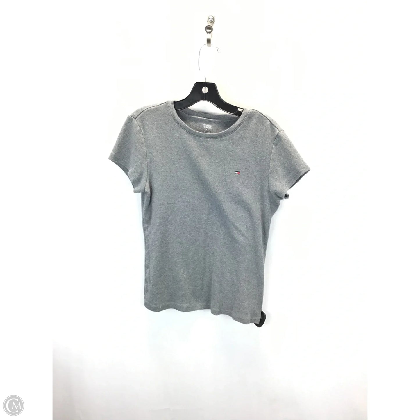 Top Short Sleeve By Tommy Hilfiger In Grey, Size: L