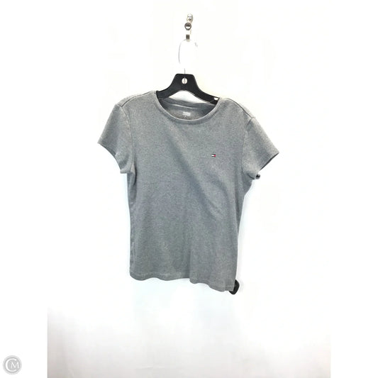 Top Short Sleeve By Tommy Hilfiger In Grey, Size: L