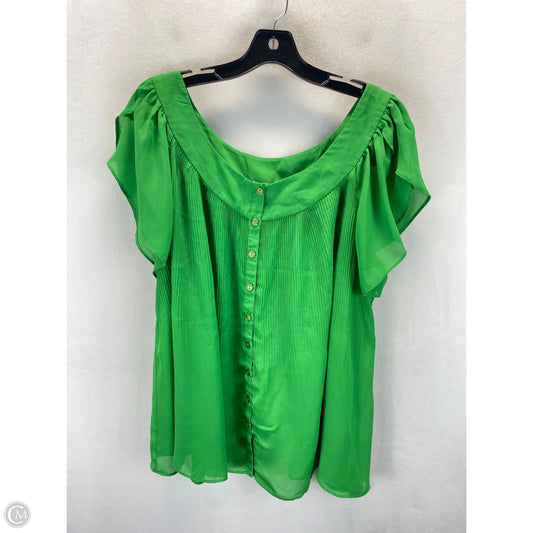 Top Short Sleeve By Ashley Stewart In Green, Size: 22