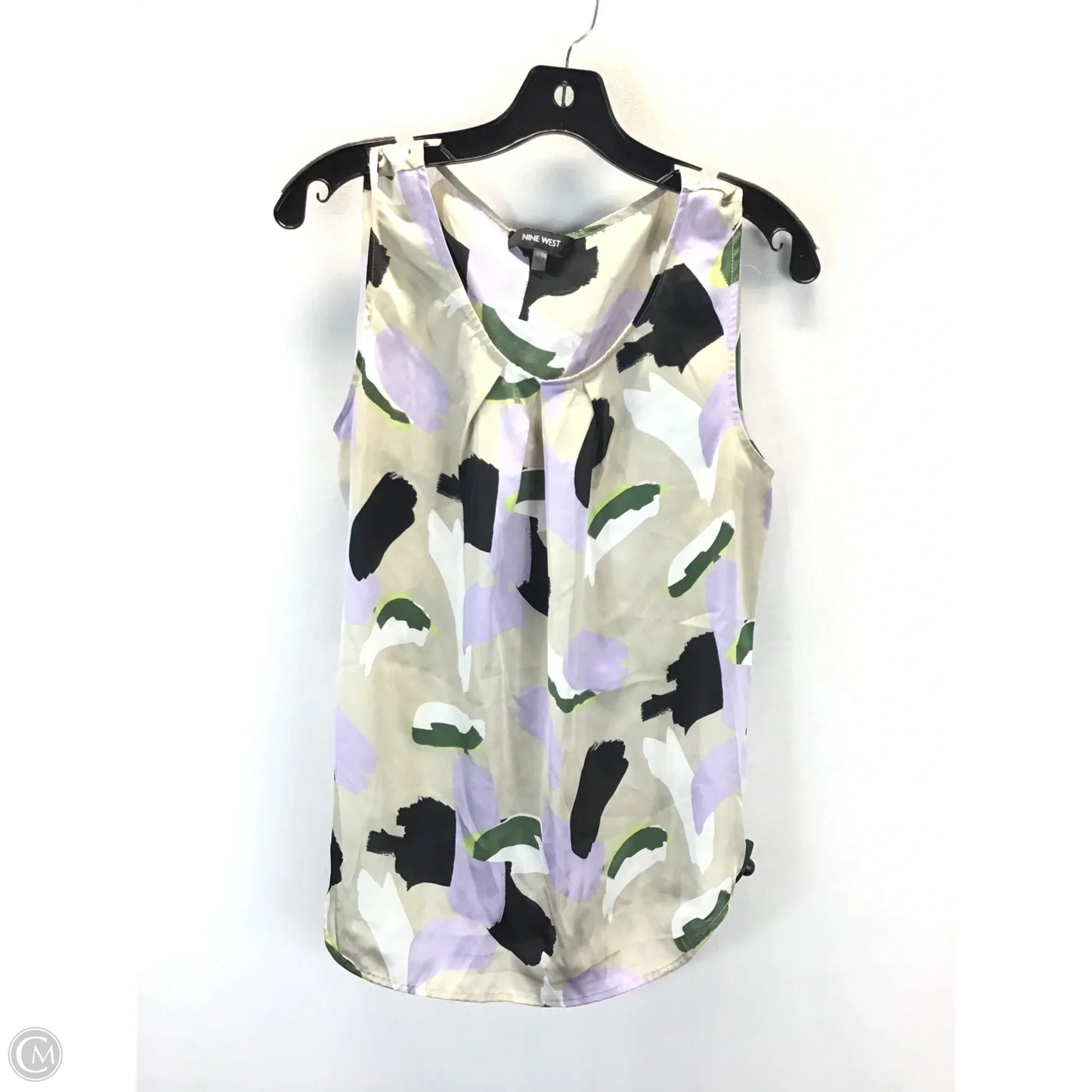 Top Sleeveless By Nine West In Cream & Purple, Size: L