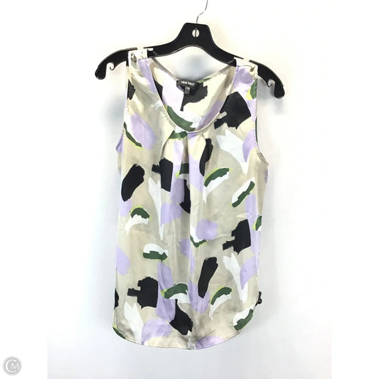 Top Sleeveless By Nine West In Cream & Purple, Size: L