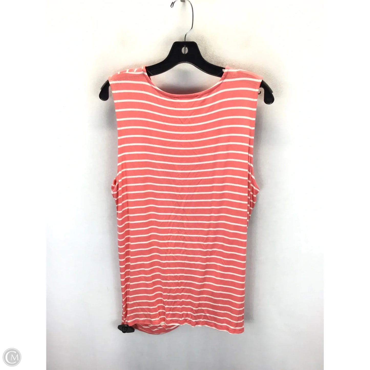 Top Sleeveless By Zenana Outfitters In Pink & White, Size: 1x