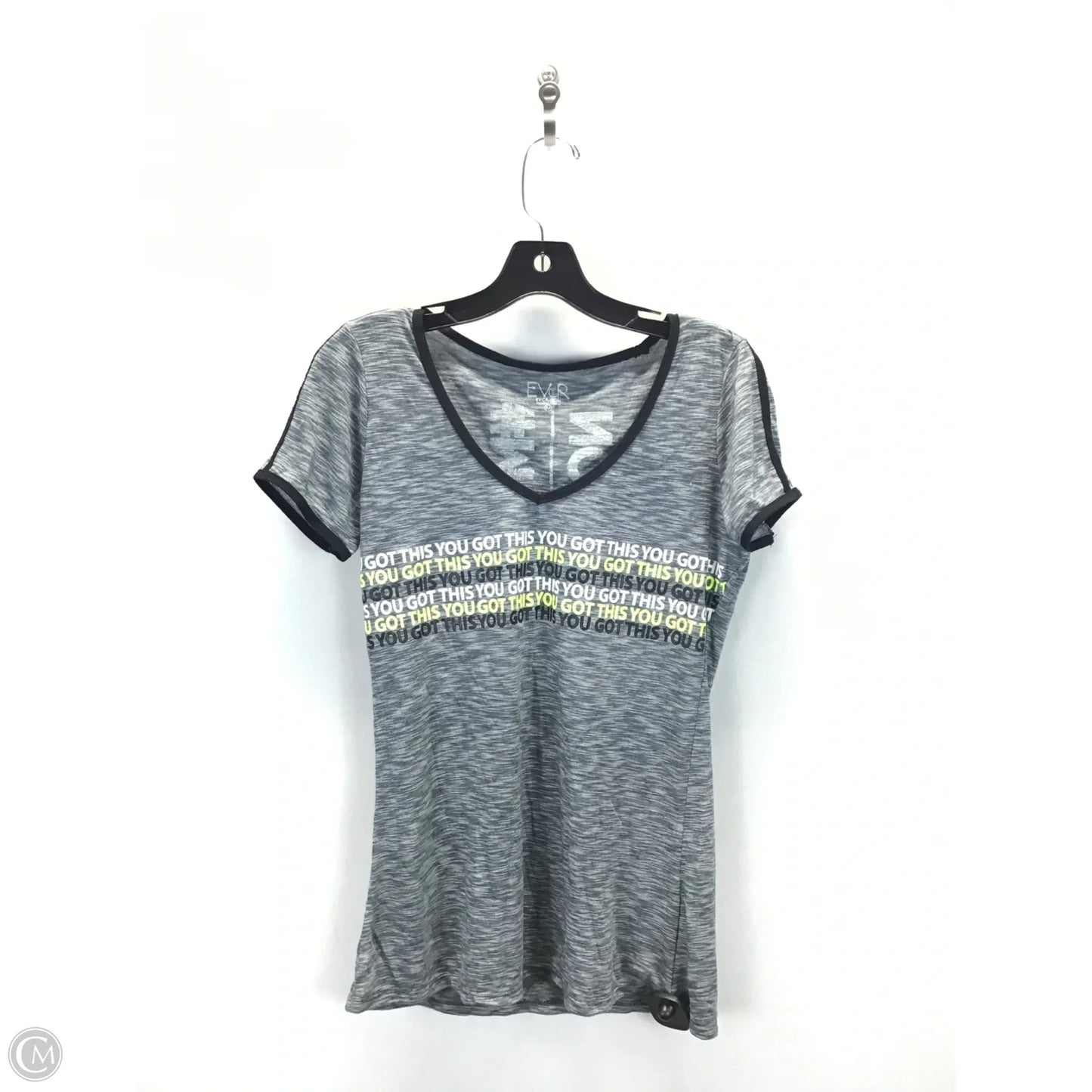 Athletic Top Short Sleeve By Clothes Mentor In Black & Green, Size: M