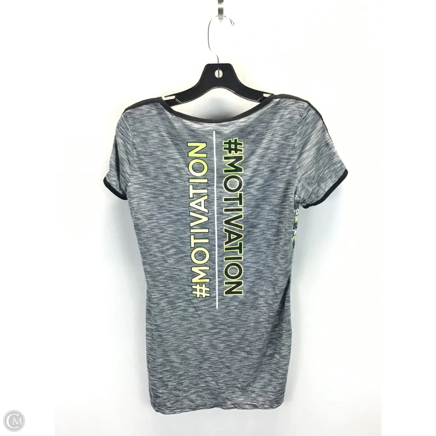 Athletic Top Short Sleeve By Clothes Mentor In Black & Green, Size: M