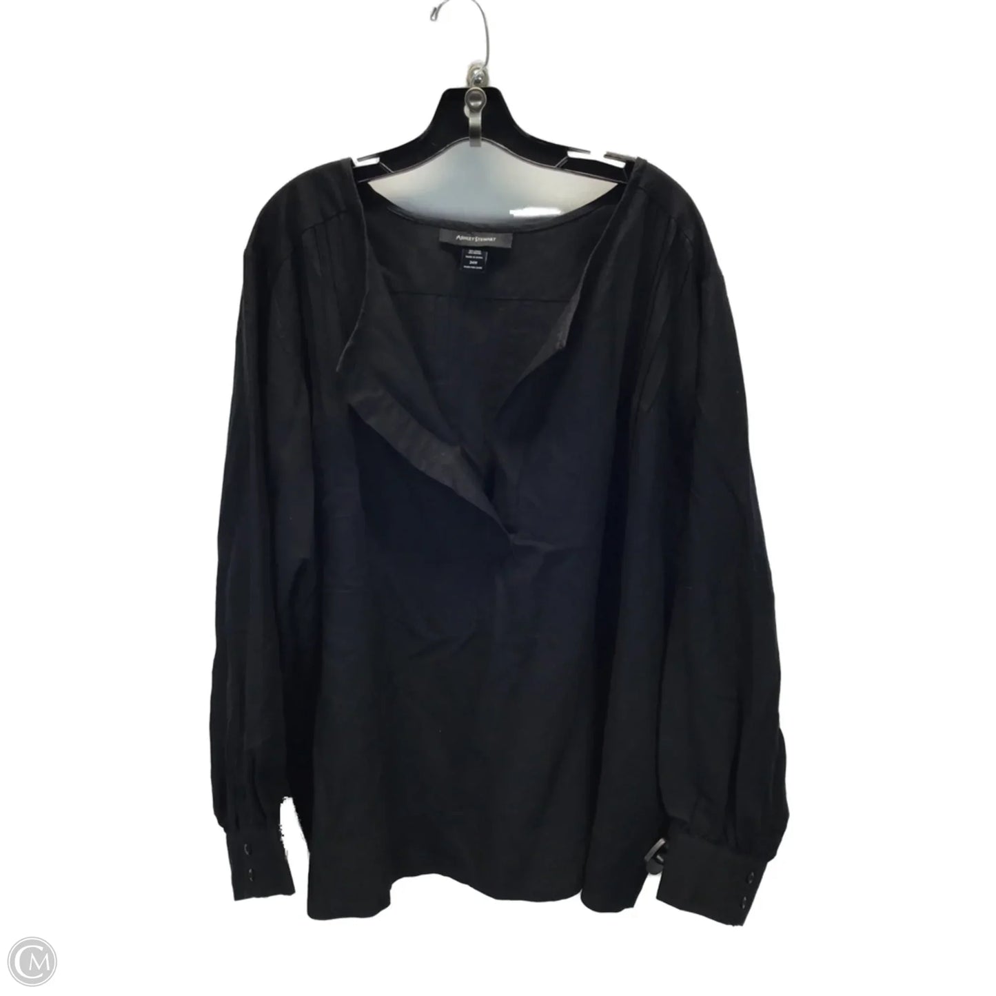 Top Long Sleeve By Ashley Stewart In Black, Size: 26