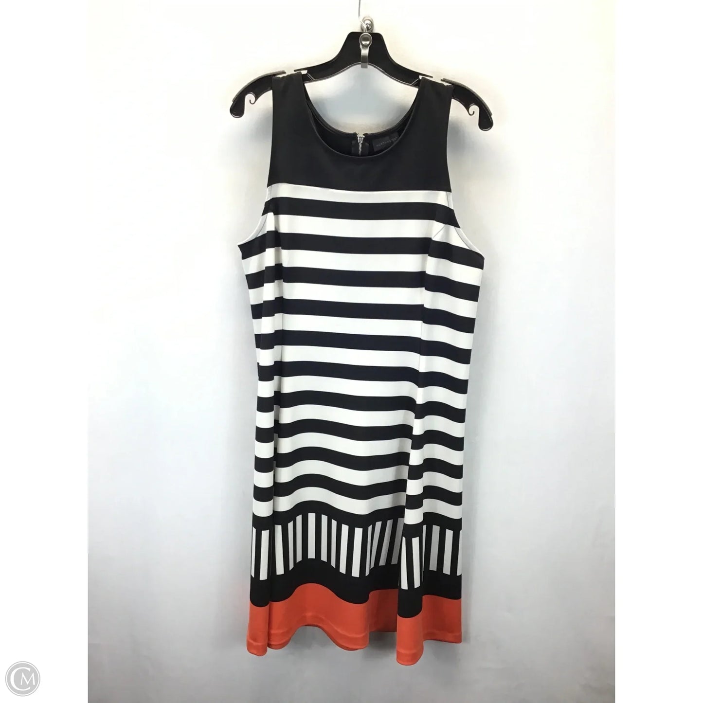 Dress Casual Midi By Worthington In Black & Orange, Size: 16