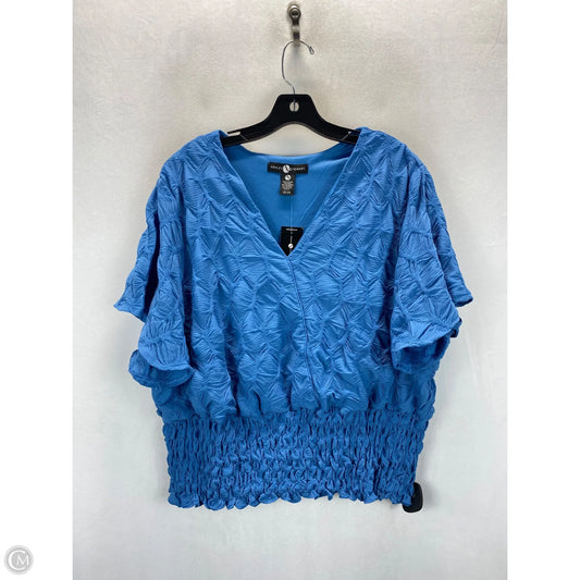 Blouse Short Sleeve By Ashley Stewart In Blue, Size: 22