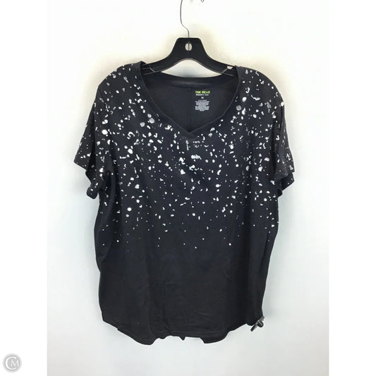 Top Short Sleeve By Tek Gear In Black & Silver, Size: 1x