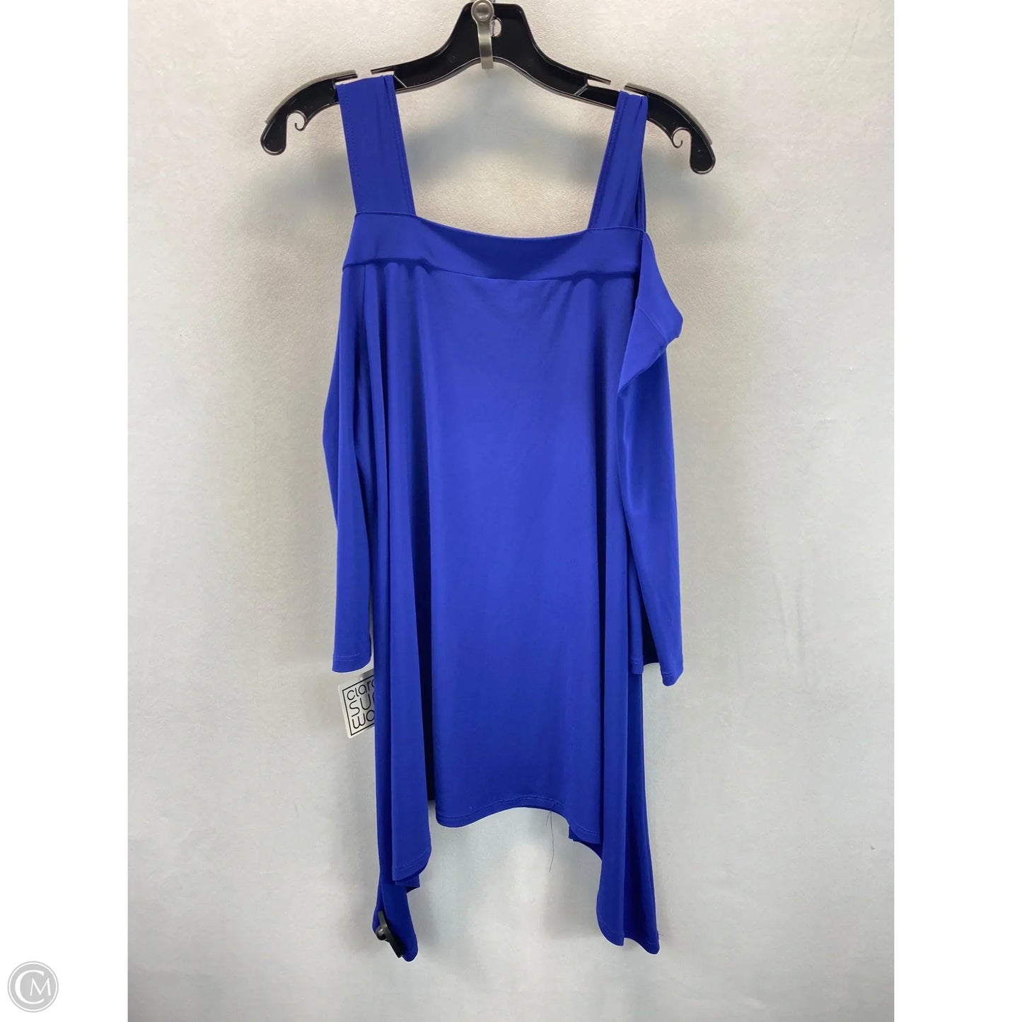 Tunic 3/4 Sleeve By Clothes Mentor In Blue, Size: L