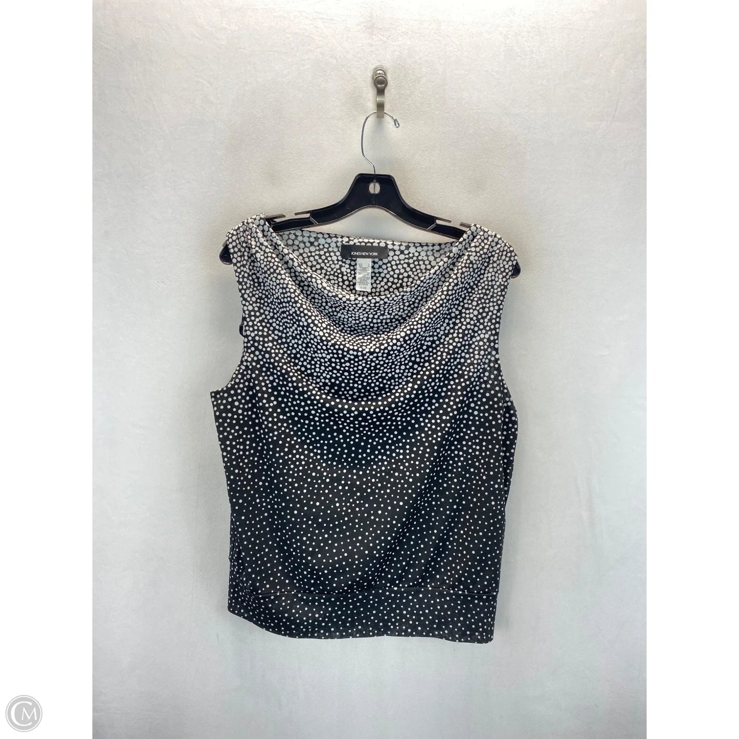 Top Sleeveless By Jones New York In Black & White, Size: L
