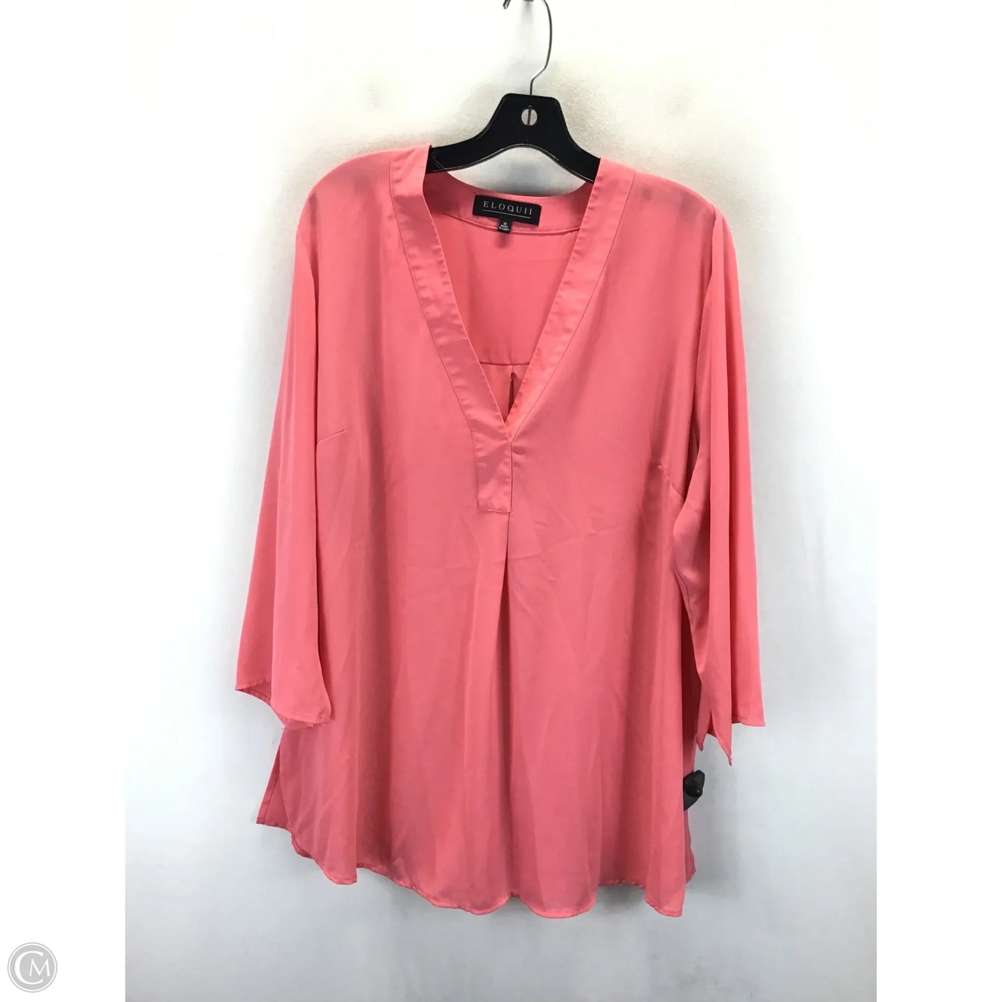 Top 3/4 Sleeve By Eloquii In Peach, Size: 18