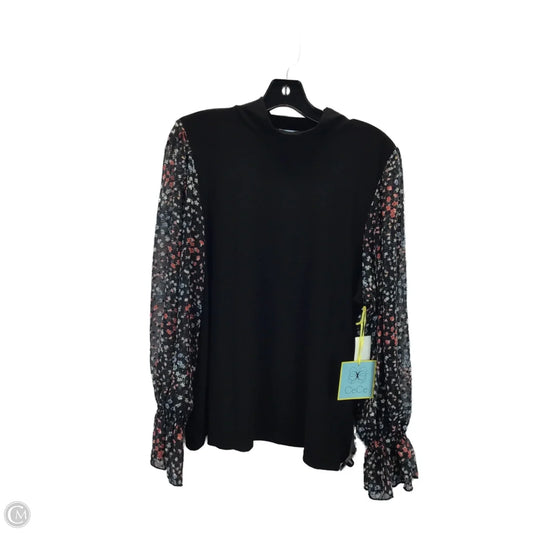 Top Long Sleeve By Cece In Black, Size: Xl