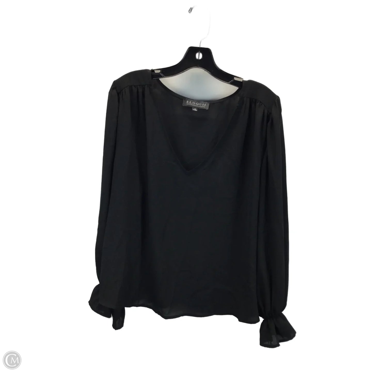 Top Long Sleeve By Eloquii In Black, Size: 16