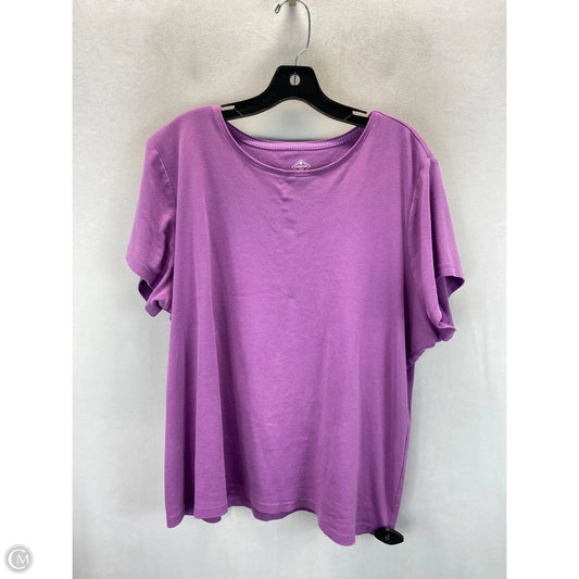 Top Short Sleeve Basic By St Johns Bay In Purple, Size: 3x