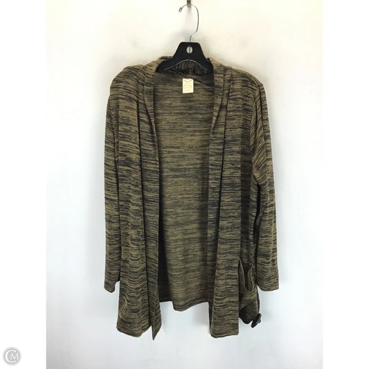 Cardigan By Faded Glory In Black & Gold, Size: 2x