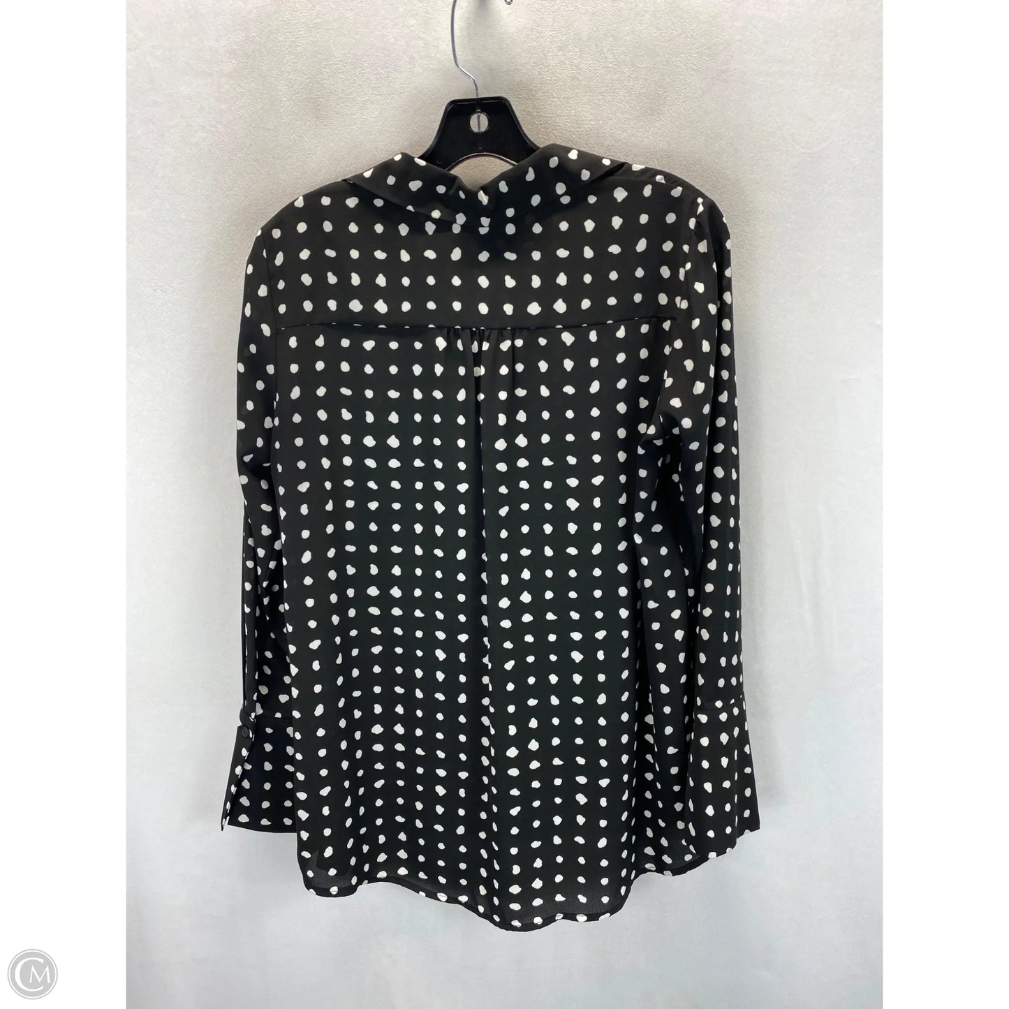 Top Long Sleeve By Pleione In Black & White, Size: S