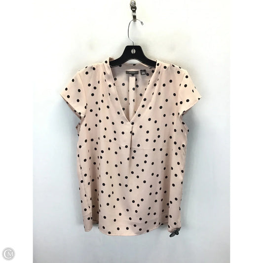 Top Short Sleeve By Halogen In Black & Pink, Size: M