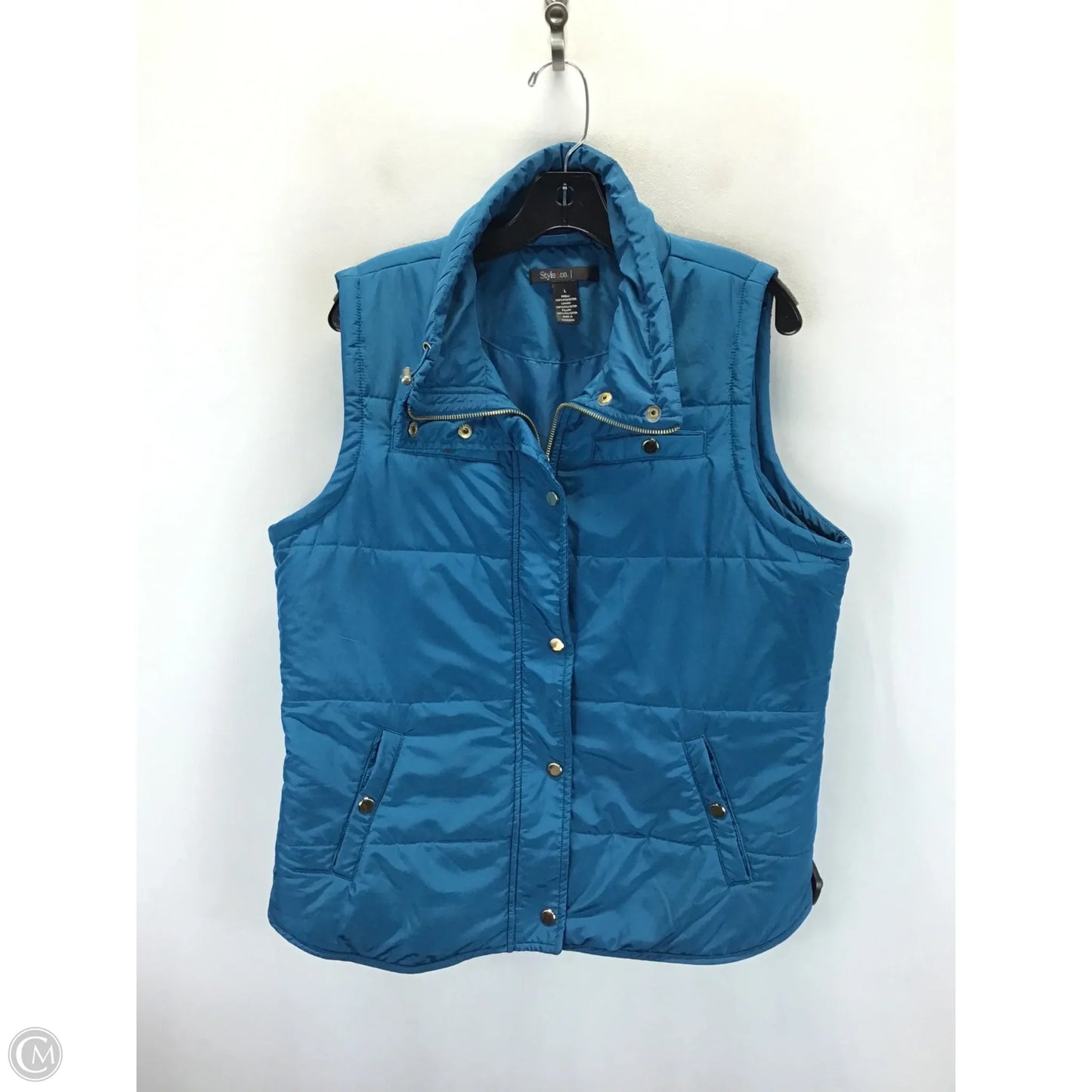 Vest Puffer & Quilted By Style And Company In Blue, Size: L