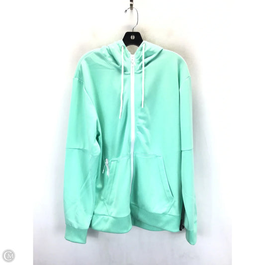 Athletic Jacket By Clothes Mentor In Green & Grey, Size: L
