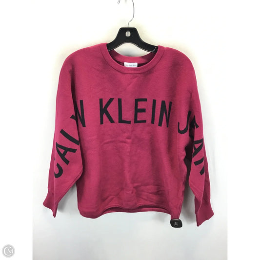 Sweatshirt Crewneck By Calvin Klein In Maroon, Size: L