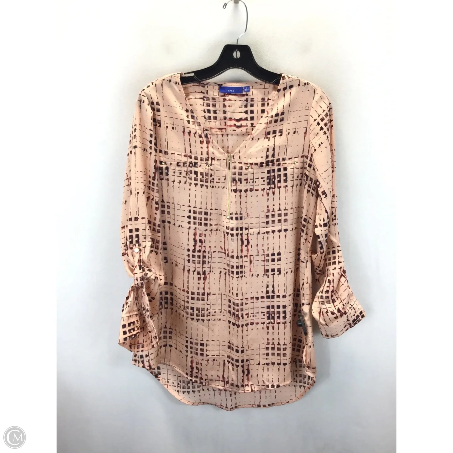 Top Long Sleeve By Apt 9 In Peach, Size: M