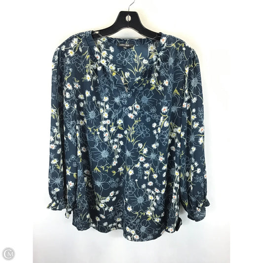 Top Long Sleeve By Papermoon In Blue, Size: Xxl