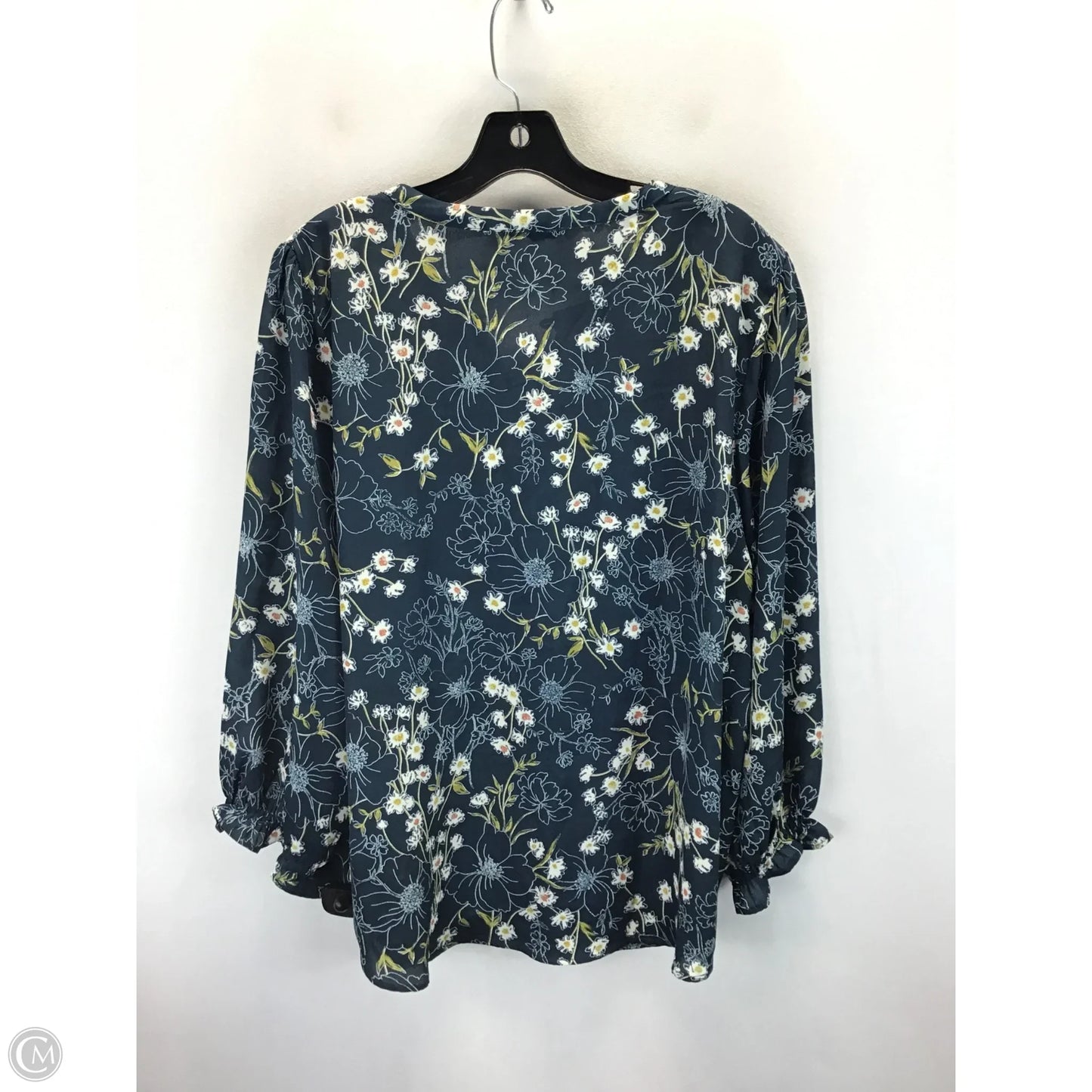 Top Long Sleeve By Papermoon In Blue, Size: Xxl