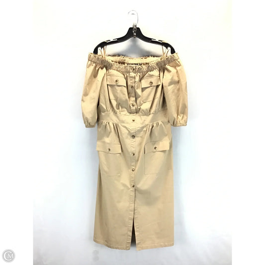 Dress Casual Midi By New York And Co In Tan, Size: Xl