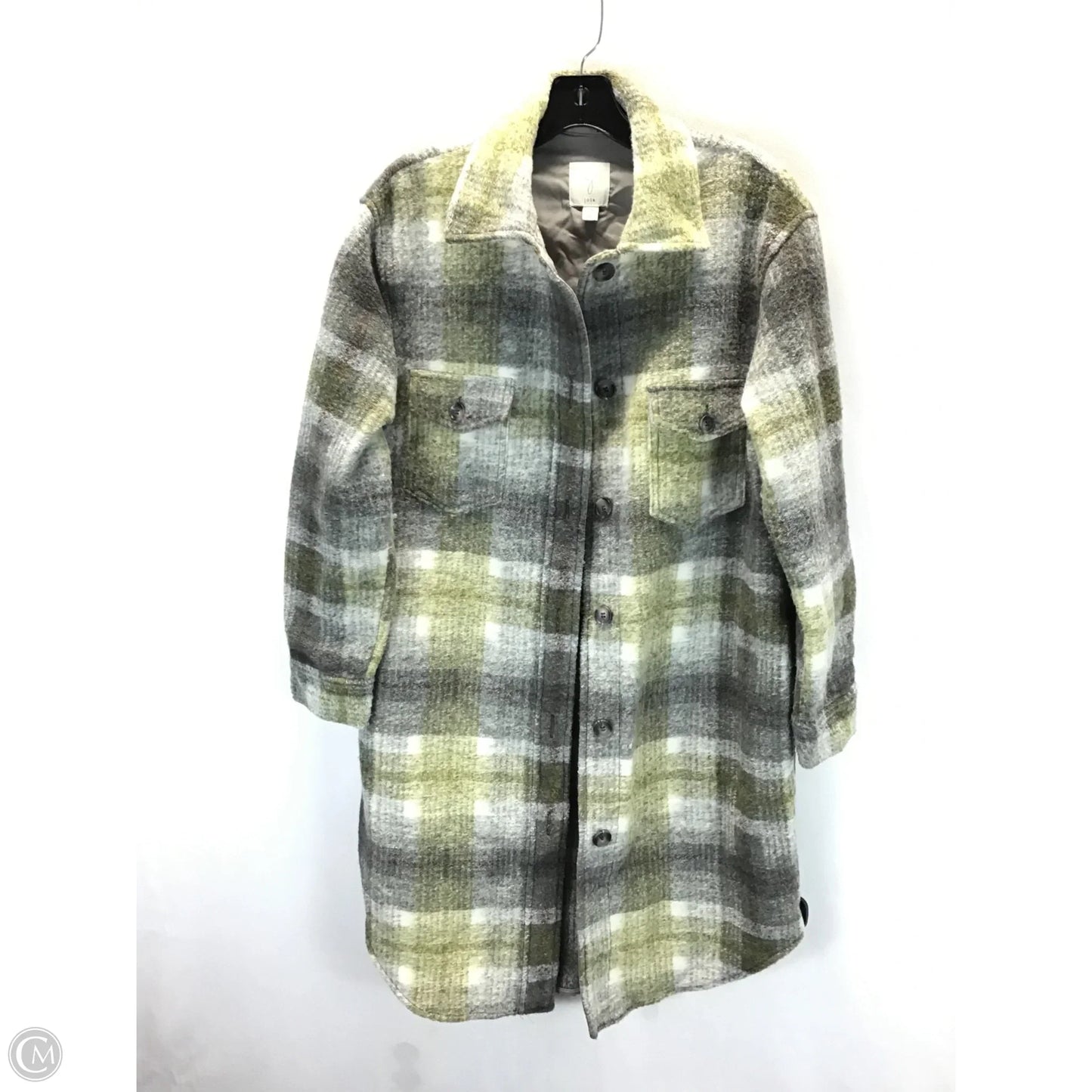 Jacket Shirt By Joie In Green & Grey, Size: Sp