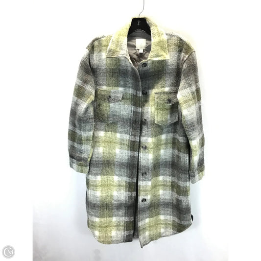 Jacket Shirt By Joie In Green & Grey, Size: Sp