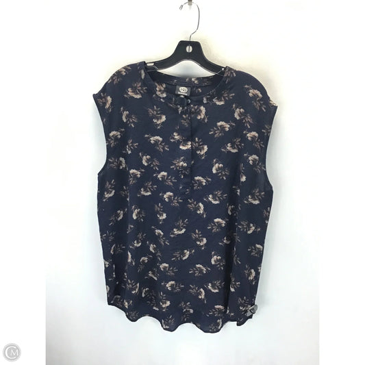 Top Sleeveless By Bobeau In Blue, Size: 1x